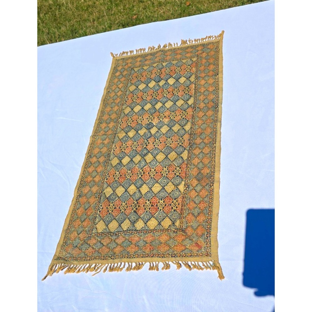 Persian Ghalamkar (Kalamkari) hand-block printed cotton textile 36×17
